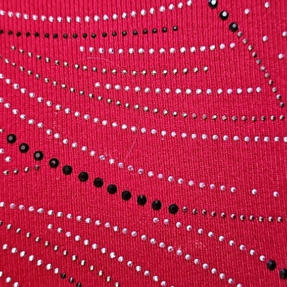 Siren Lily red with sequin embellishments knit sweater - Picture 5 of 8